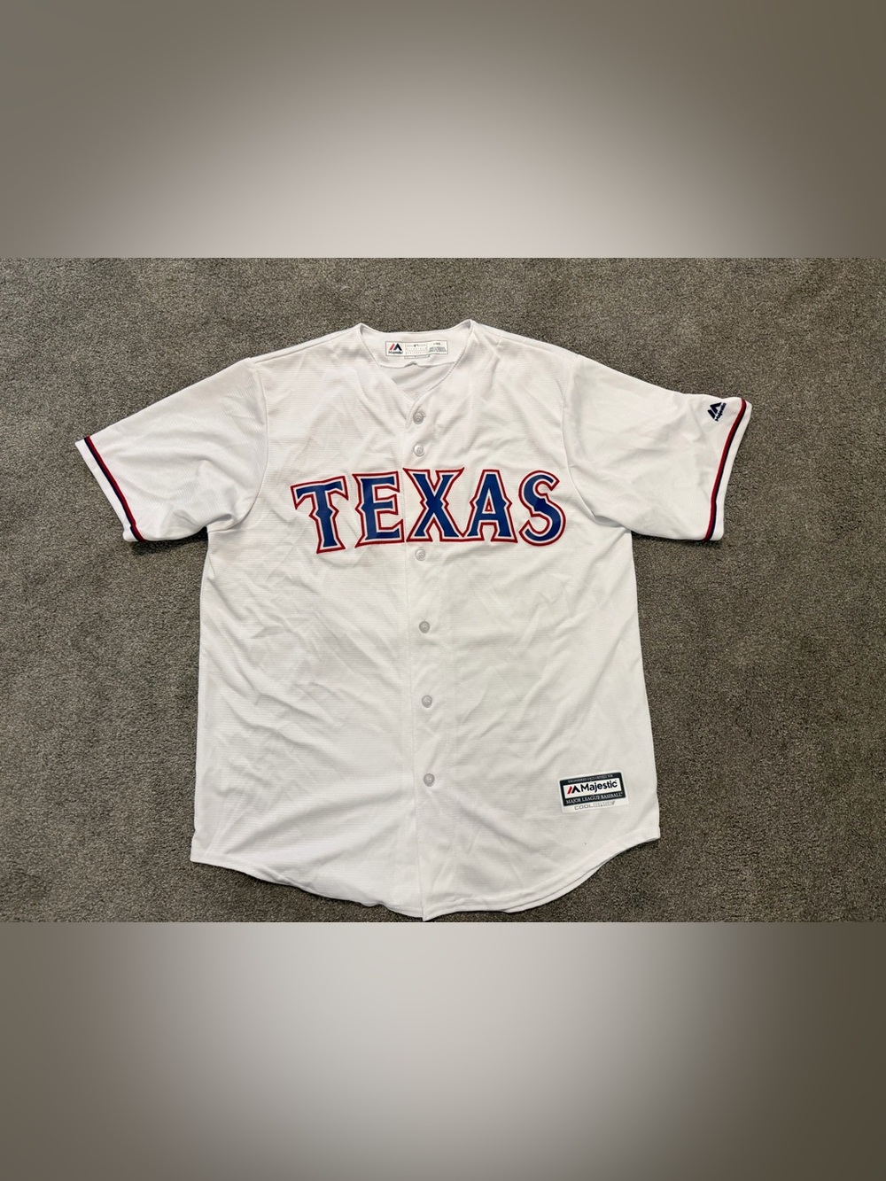 Texas Rangers Majestic Cool Base custom Budweiser 76 Jersey Size L